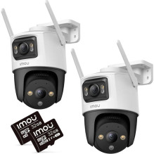 Rinkinys 2 IP kamerų IMOU Cruiser Dual 10MP (5MP + 5MP) su 32GB atminties kortelėmis