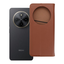 Atverčiamas dėklas, skirtas Xiaomi Redmi 17C Smart Pro Book, odinis, rudas