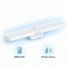 Rechargeable LED lamp with motion sensor, 120 lm, 3 light colors, USB-C charging, 2000 mAh battery