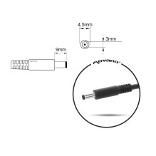 Movano car charger 19.5v 2.31a (4.5x3.0 pin) 45W for Dell