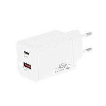 Movano GaN 45W USB-C PD + USB-A Charger (White)