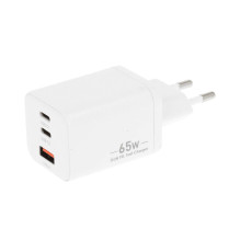 Movano GaN 65W 2x USB-C PD + USB-A Charger (White)