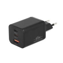 Movano GaN 65W 2x USB-C PD + USB-A Charger (Black)