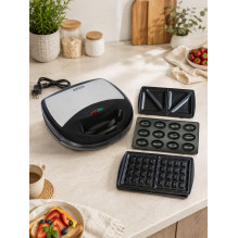 Brock SSM 2004 SS 3 in 1 Sandwich / Waffle Maker And Nutlet Makerl 750W, Black / Steel Brock SSM 2004 SS 3 in 1 Sandwich / Waffle Maker And Nutlet Makerl 750W, Black / Steel
