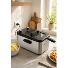 Brock DF 3001 SS 3,2L 2200W, juoda / plienas Brock DF 3001 SS 3,2L 2200W, juoda / plienas