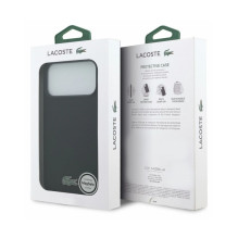 Dėklas Lacoste PVC Petit Pique Semi Wrap Embossed MagSafe Apple iPhone 18 Pro Max juodas