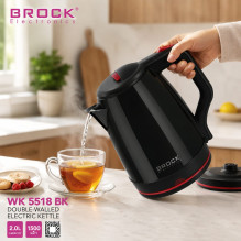 Brock WK 5518 BK virdulys su 360 laipsnių pagrindu 2,0L 1500W Juodas
