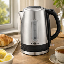 Brock WK 9903 nerūdijančio plieno virdulys su 360 laipsnių pagrindu 1,7L 2200W Juodas / plieninis