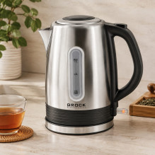 Brock WK 9903 nerūdijančio plieno virdulys su 360 laipsnių pagrindu 1,7L 2200W Juodas / plieninis