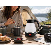 Brock WK 0904 BK sulankstomas kelioninis virdulys 0,5L 500W, juoda / balta