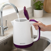 Brock WK 08 PR Electricl Kettle 1,7L 2000W, White / Purple Brock WK 08 PR Electricl Kettle 1,7L 2000W, White / Purple