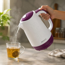 Brock WK 08 PR elektrinis virdulys 1,7L 2000W, balta / violetinė