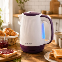 Brock WK 08 PR elektrinis virdulys 1,7L 2000W, balta / violetinė