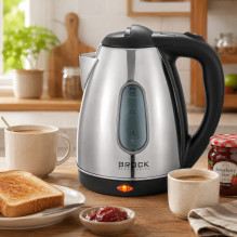 Brock WK 0601 SS elektrinis virdulys 1,8L 1500W, juodas / plienas
