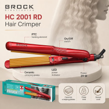 Brock HC 2001 RD Ceramic Hair Crimper 25W, Red Brock HC 2001 RD Ceramic Hair Crimper 25W, Red