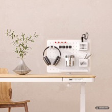 Activejet APB-002W desk organiser - rotating perforated board, grey and white