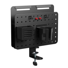 Activejet APB-006B Desk Organiser - rotating perforated board with vertical organiser, black