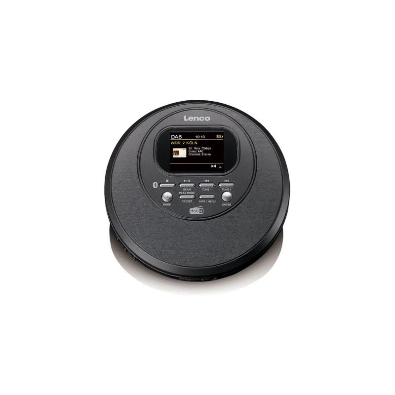 Lenco CD-500 Discman CD / MP3 / DAB+ / Radio / BT AntiShock melns