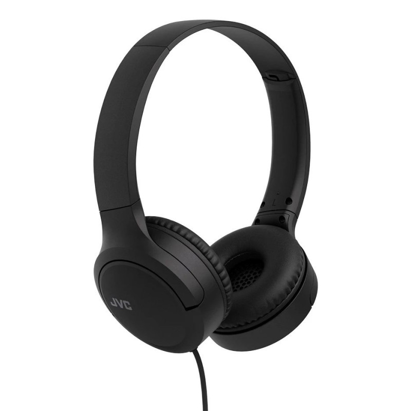 Austiņas JVC HA-S33UC vadu galvas saite, 2 draiveri 29.7 mm, 20-20000 Hz, 1.2 m kabelis, iebūvēts mikrofons, melna