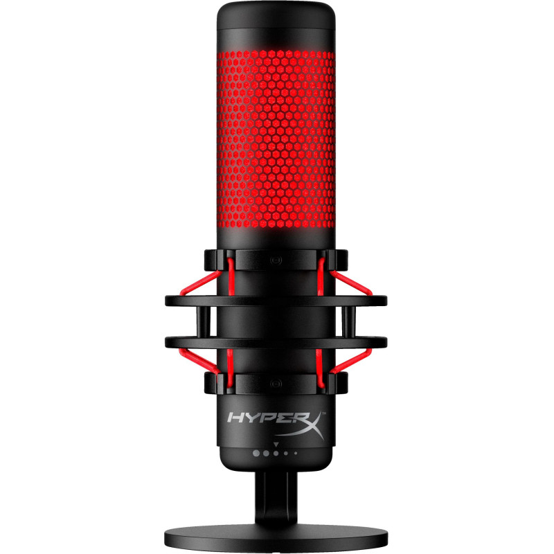 HyperX QuadCast USB Mikrofons (Melns-Sarkans) - Sarkans Apgaismojums