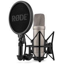 Studijas kondensatora mikrofons RØDE NT1‑A 5. paaudze — kardioīds, XLR / USB, 24 / 32 biti, līdz 192 kHz, max SPL 142 dB