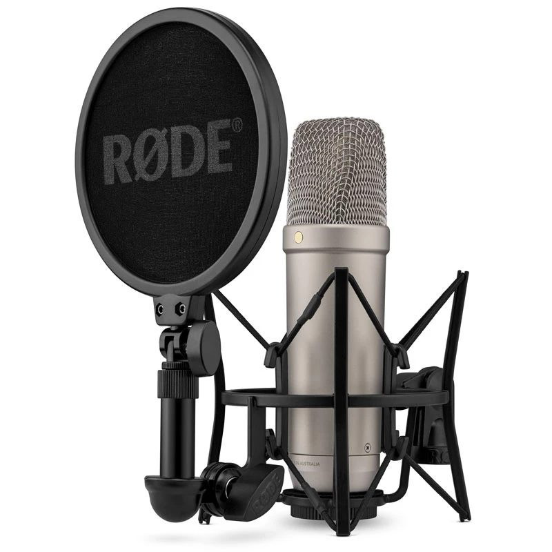 Studijas kondensatora mikrofons RØDE NT1‑A 5. paaudze — kardioīds, XLR / USB, 24 / 32 biti, līdz 192 kHz, max SPL 142 dB