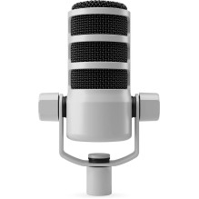 Dinamiskais skatuves mikrofons Rode PodMic balts — kardioīds, XLR, 20-20000 Hz, -57 dB jutība