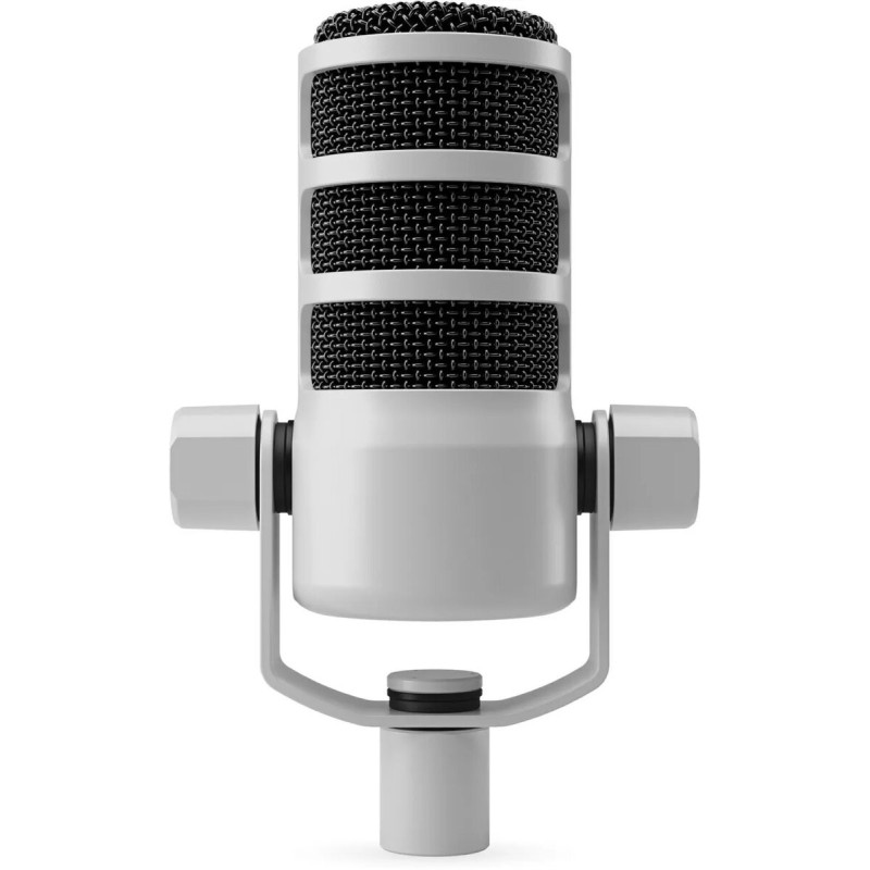Dinamiskais skatuves mikrofons Rode PodMic balts — kardioīds, XLR, 20-20000 Hz, -57 dB jutība