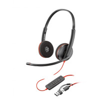 HP Poly Blackwire 3210 Monaural USB-C Melns Austiņas +USB-C / A Adapteris (Bulk)