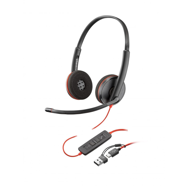 HP Poly Blackwire 3210 Monaural USB-C Melns Austiņas +USB-C / A Adapteris (Bulk)