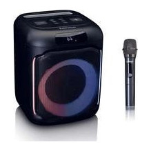 Pārnēsājams Bluetooth skaļrunis Lenco PA-101BK ar apgaismojumu un mikrofonu
