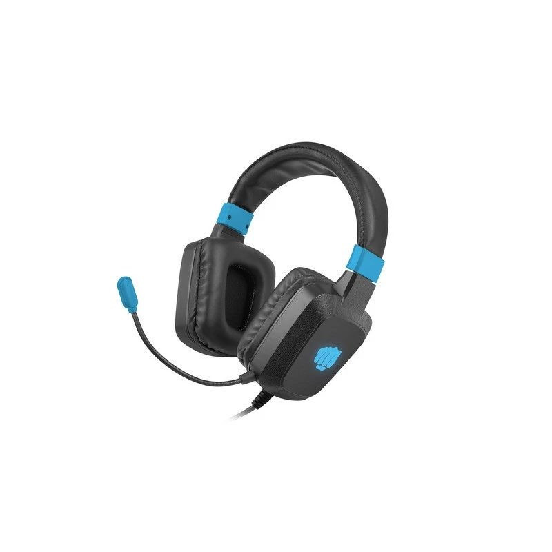 Vadu spēļu austiņas Fury NFU-1584 ar buma mikrofonu, apvalka tipa, 98 dB, 15-25000 Hz, 2 m kabelis, USB un 3,5 mm, zila