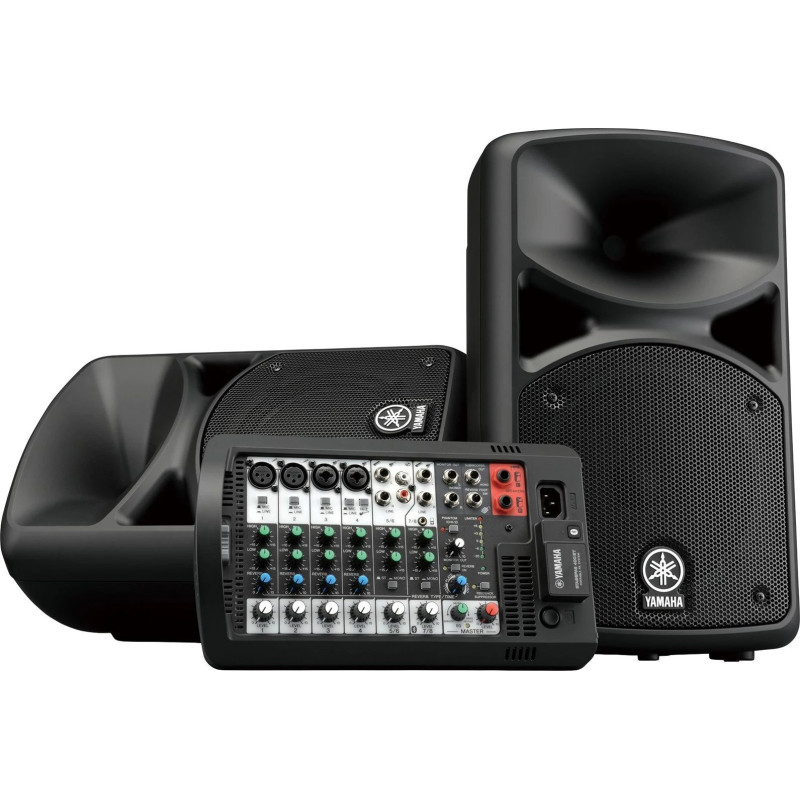 Brīvi stāvoša PA sistēma YAMAHA Stagepas 400BT — 400 W, 2-virzienu, 10 kanālu mikseris, Bluetooth 4.1, melna
