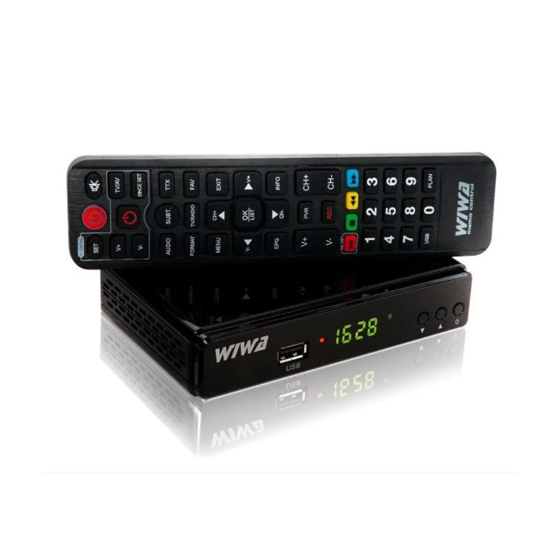 Set-top tuneris WIWA 2_275294 H.265 DVB-T / DVB-T2 HD, 1 uztvērējs, 470-860 MHz, HDMI 1.3, USB 2.0, SCART, melns