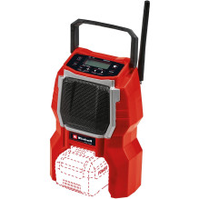 EINHELL TC-RA 18 Li BT Solo būvlaukuma radio, sarkans / melns, Bluetooth, bez akumulatora un lādētāja