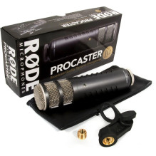 Dinamiskais studijas mikrofons RØDE Procaster — vads, mini XLR (3-pin), 75-18 000 Hz, 32 Ω, -56 dB, melns, 695 g