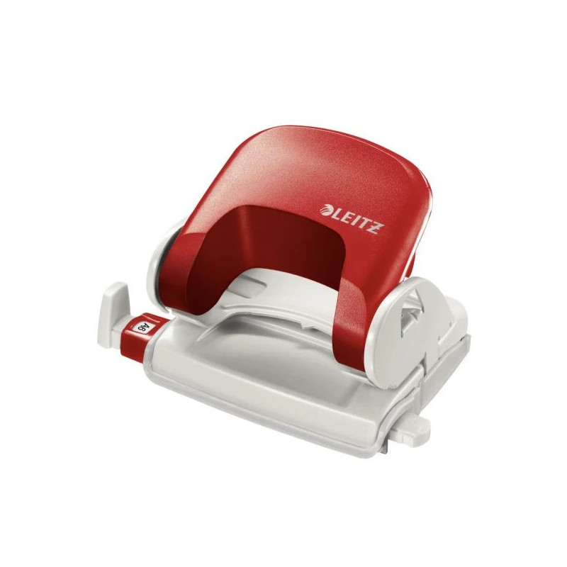 Leitz 5038 caurumotājs 16 lapām, sarkans / balts
