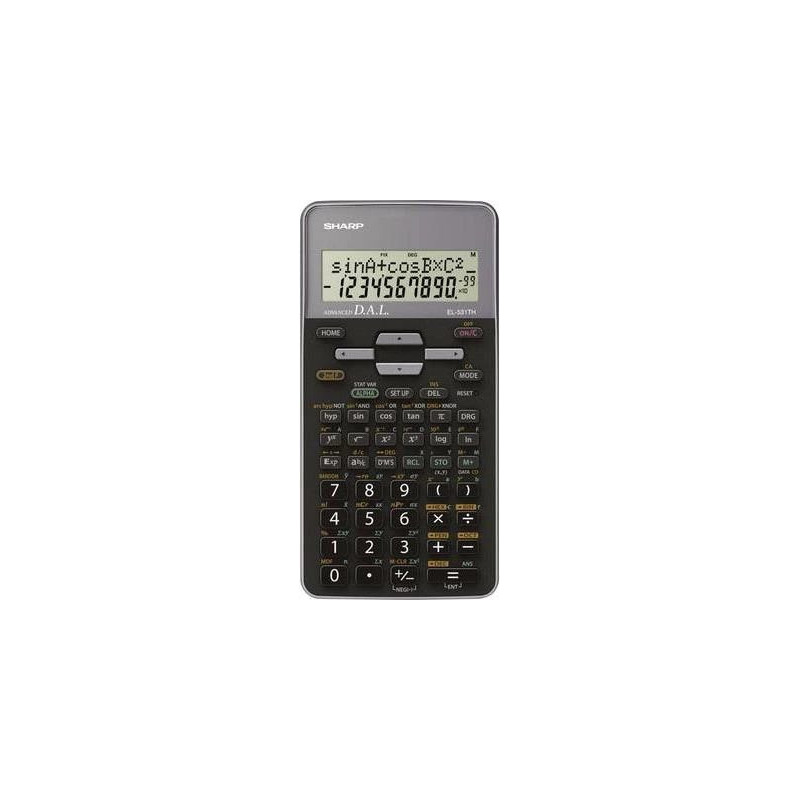Zinātniskais kalkulators Sharp EL-531TH — 10 ciparu displejs, ar saules bateriju, modelis 82-EL531TH-GY
