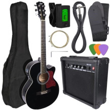 V-TONE EAG SET BK Elektroakustiskā ģitāra + Pastiprinātāja komplekts, Melns