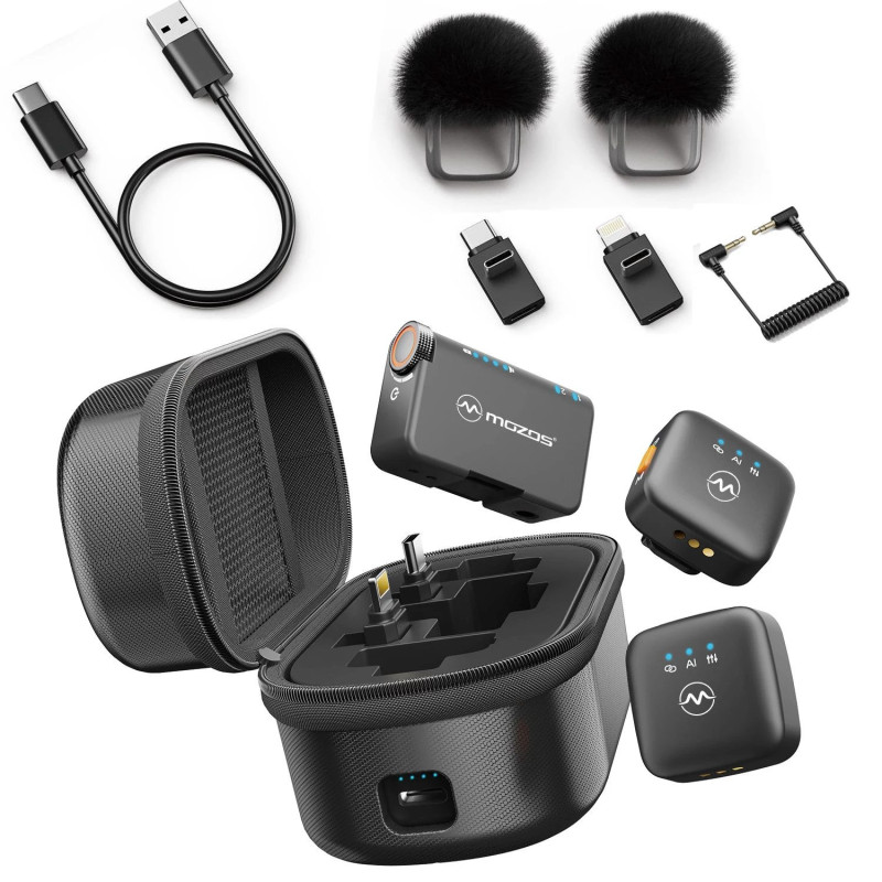 MOZOS MX4-DUAL 2.4 GHz Dual Wireless Microphone System for Smartphones