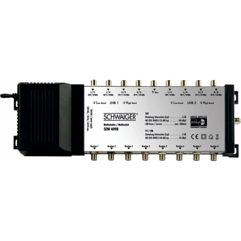 SAT multiswitch 9 / 8 2 satellites Silver