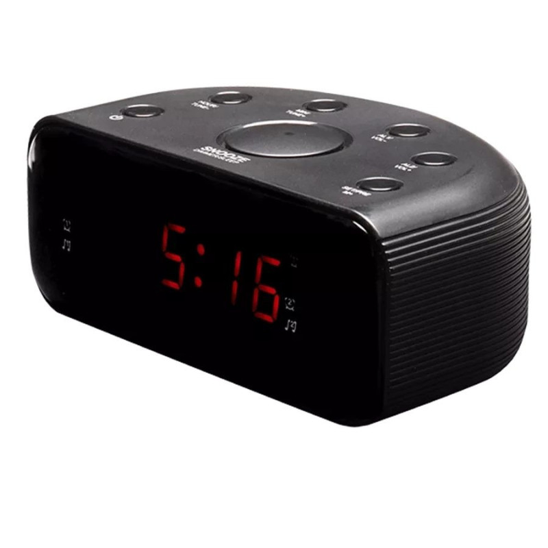 Modinātājpulkstenis Denver CR-430 Analogais un Digitālais FM Radio LED Displejs Melns