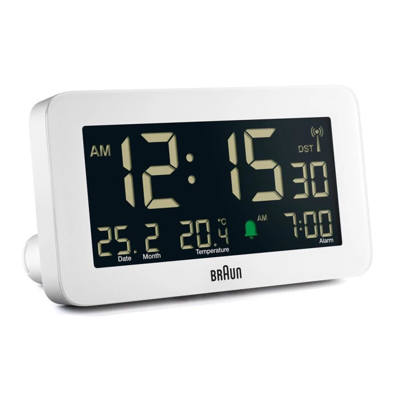 Digitālais modinātājpulkstenis Braun BC10 Balts LCD fona apgaismojums