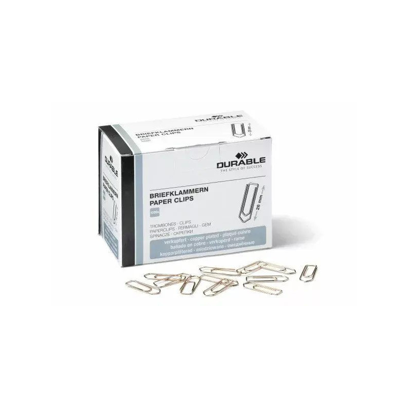 Durable 120524 Paper clips, 26 mm, copper color, 1000 pcs.