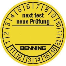 Benning pārbaudes uzlīmes...