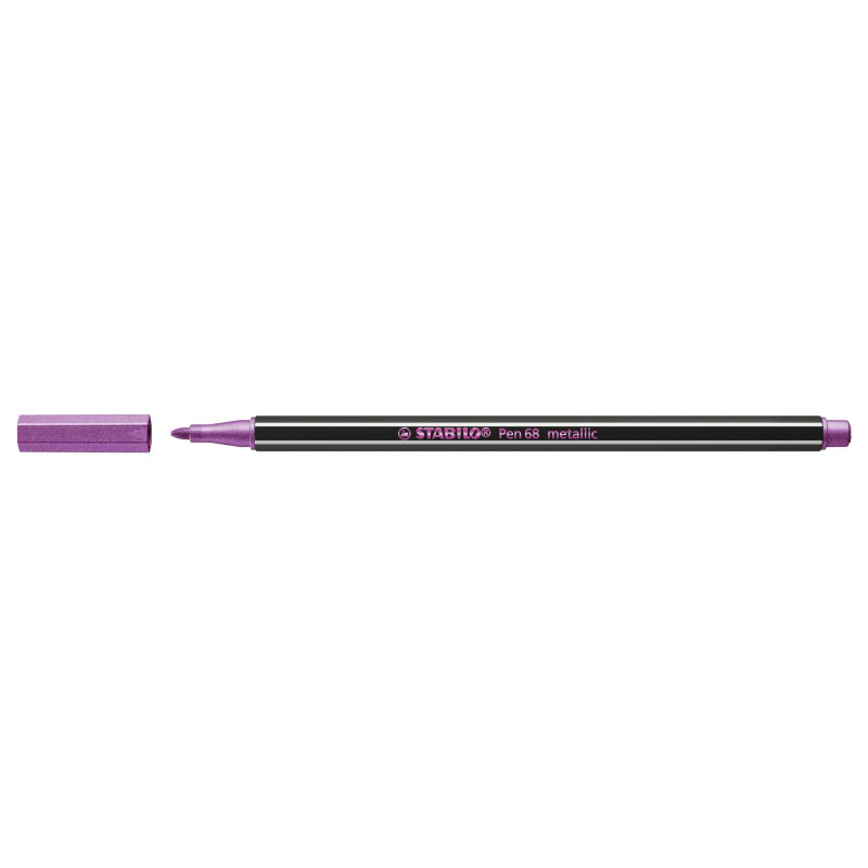 STABILO Pen 68 Metallic Fibre-Tip Pen - Metallic Pink - 1 Piece