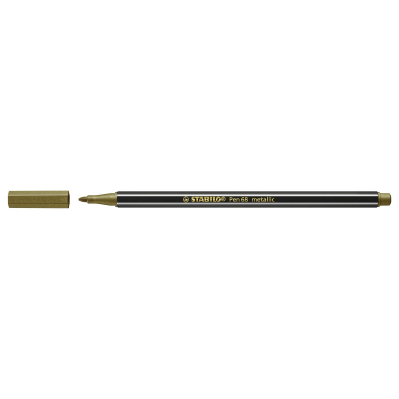 STABILO Pen 68 Metallic Fibre-Tip Pen - Gold - 1 Pen