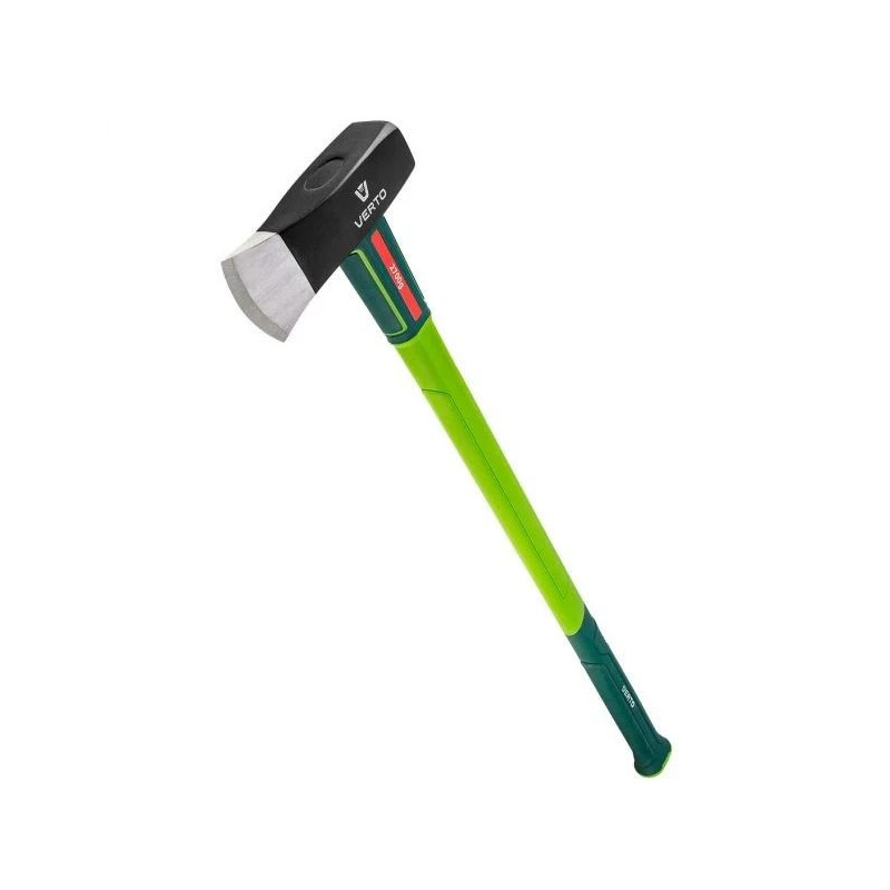Verto 05G203 600 mm šķelšanas cirvis ar šķiedras stikla kātu un asmens aizsargu, 1,25 kg rūdīta tērauda galva, ergonomis