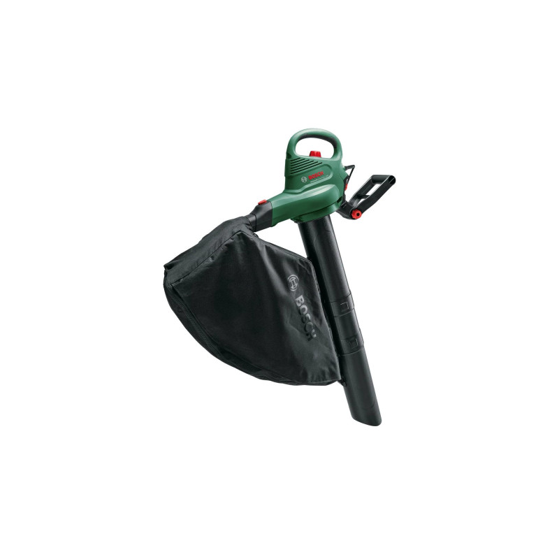 Pūtējs rokas Bosch Universal GardenTidy 2300 — 2300 W, 576 m³ / h, 45 L savācējmaiss, 185-285 km / h, smalcināšanas funk