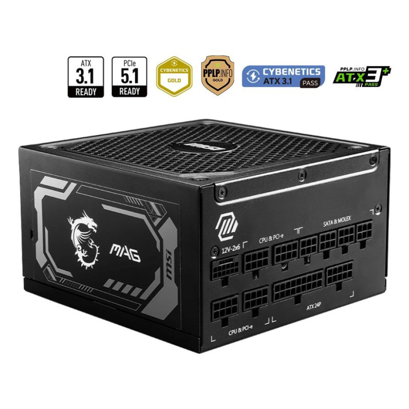 MSI MAG A1250GL PCIE5 power supply 1250 W 24-pin ATX ATX Black